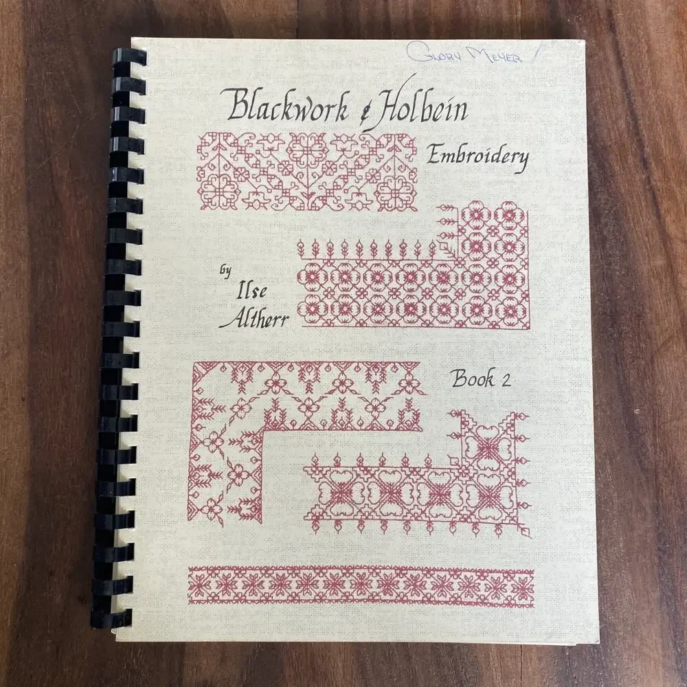 Blackwork & Holbein Embroidery Book 2 Ilse Altherr 1981 Spiral Bound Softcover